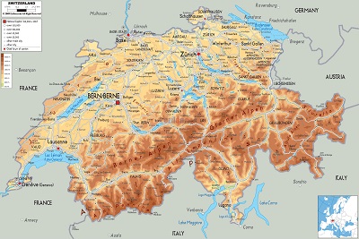 Swiss Alps Map 